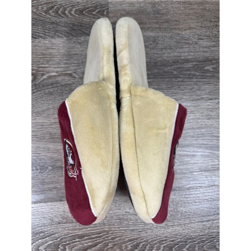 FOCO Florida State Seminoles Mens Large 11-12 Slippers‎ FSU Garnet Gold Tan Logo